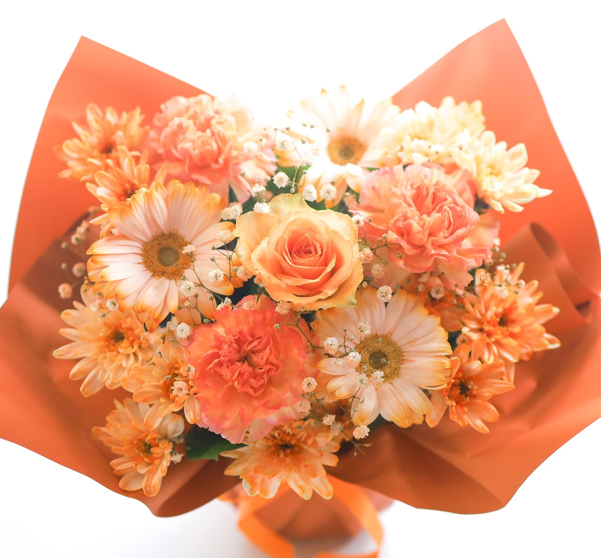 開店祝いの花＞フラワーアレンジメント *キュートオレンジ