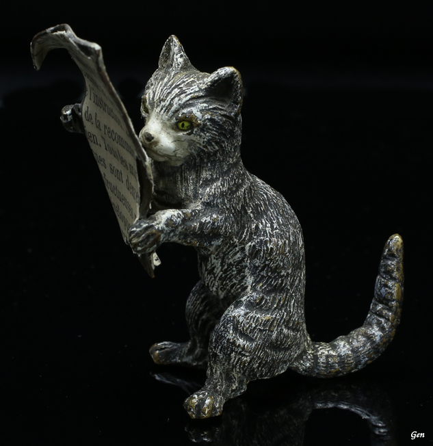 yu_and_a【き1】30 フランスアンティーク ブロンズ 猫 yu_and_a様専用