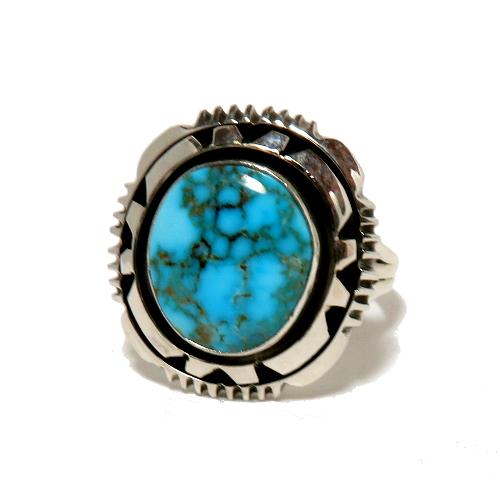 ターコイズリング インディアンジュエリー ナバホ族アーチスト