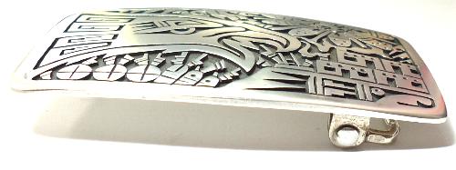 バックル ホピ族製作の オーバーレイ・シルバーバックル