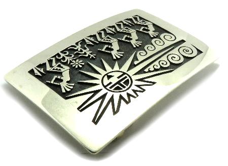 バックル ホピ族製作の オーバーレイ・シルバーバックル