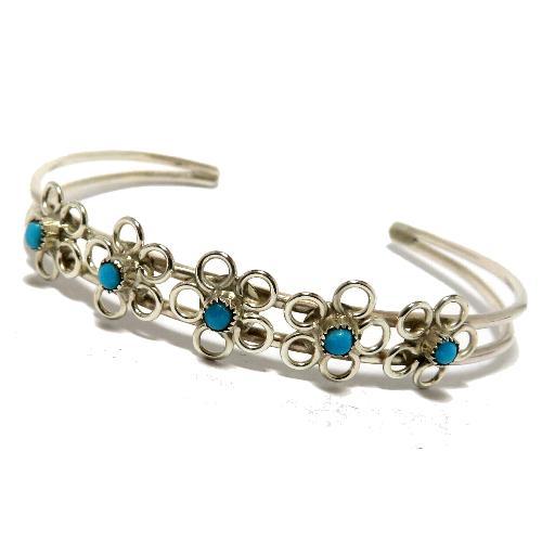 naomiHarpoズニ族バングルとリング2点希少ホワイトターコイズ