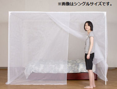 自立スタンド式蚊帳 ホワイト 8畳用 250×350×高さ190cm の