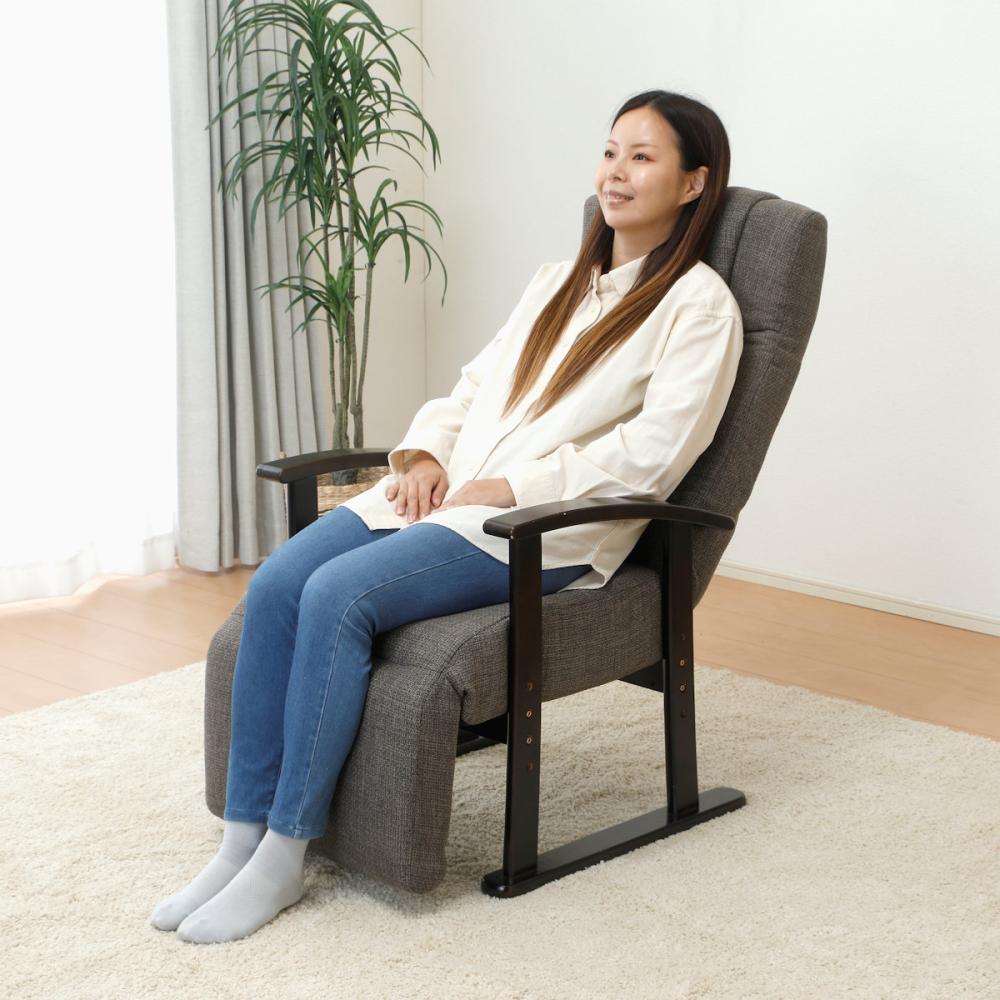 アテーナライフ ポケットコイル座面の脚が伸ばせるレバー式