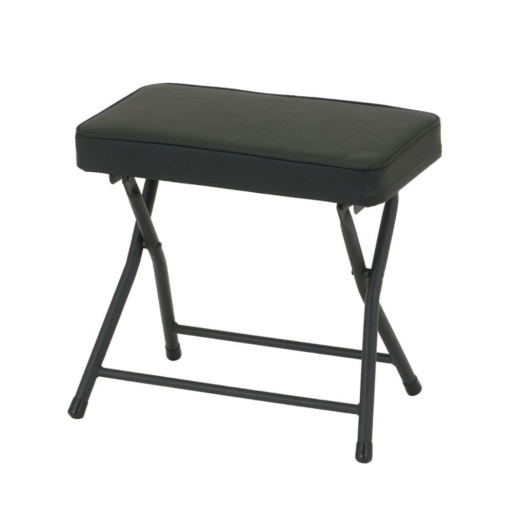 座面がワイドな折りたたみパイプチェア ブラック の通販