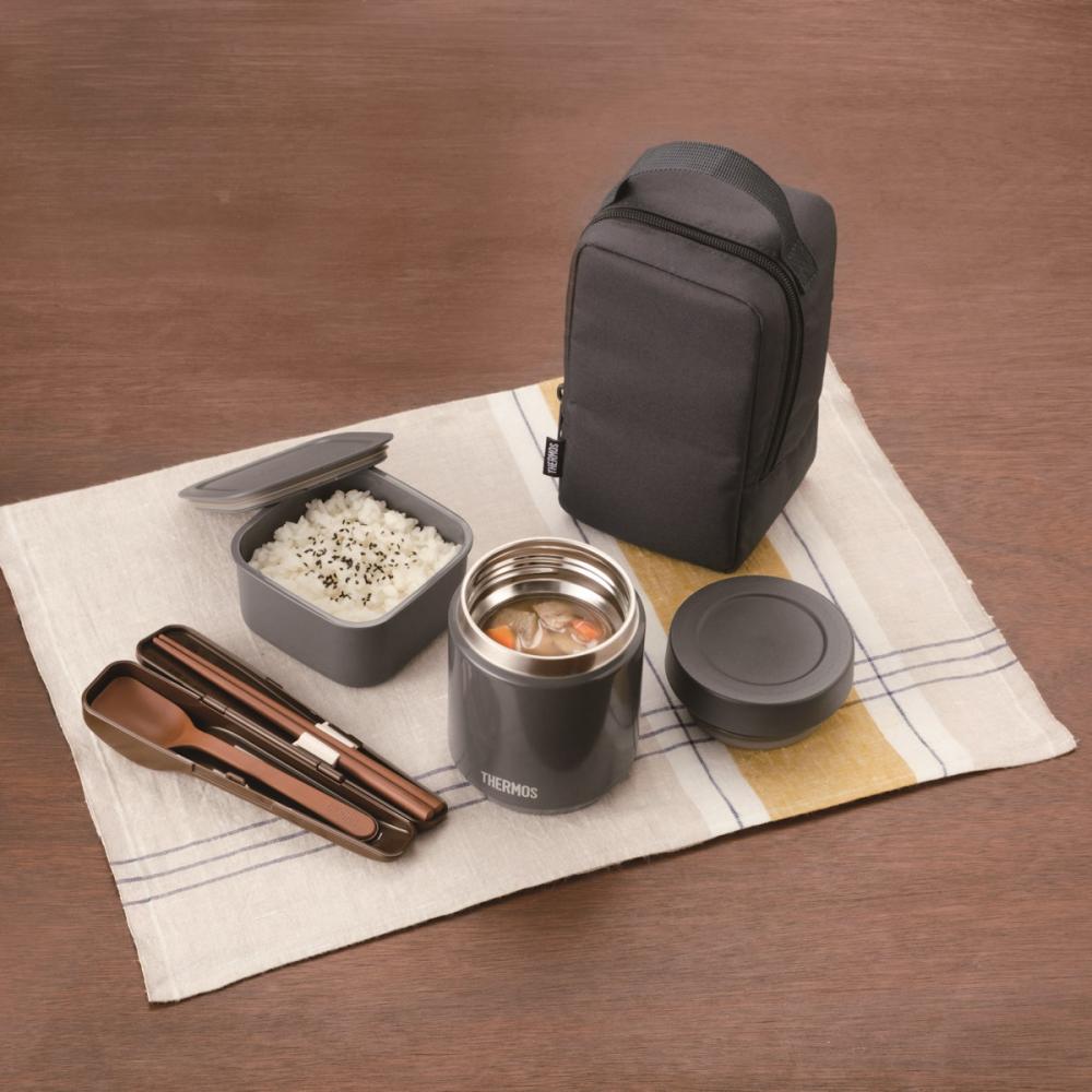 サーモス 真空断熱スープランチセット 800mL ダークグレー JEE