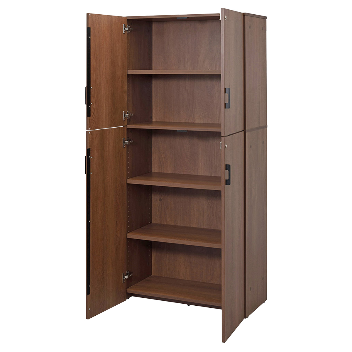 プラン 木製シェルフ ハイタイプ 上下扉付き 幅800 奥行432 高さ1850