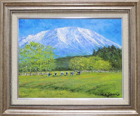 絵画 油絵 岩手山を望む (小川久雄) 送料無料 【海・山】【肉筆
