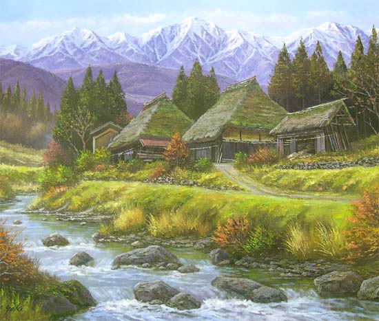 絵画 油絵 山村清流 F30号 （関健造） 送料無料 【海・山】【肉筆