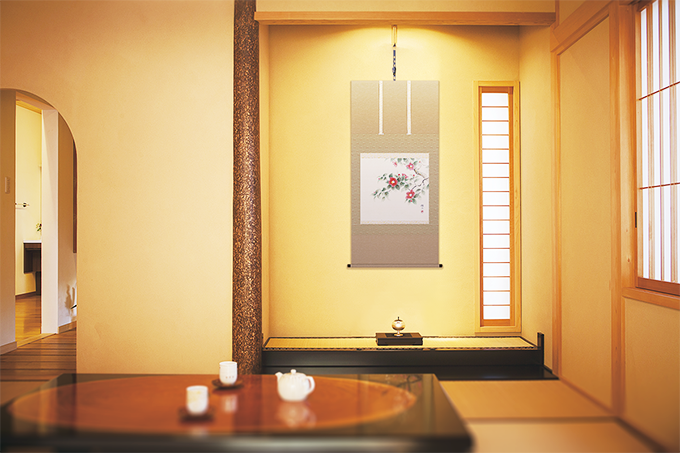 朱映飛鶴 西森湧光 （尺八横）肉筆！ 富士 - 掛け軸（掛軸）販売通販