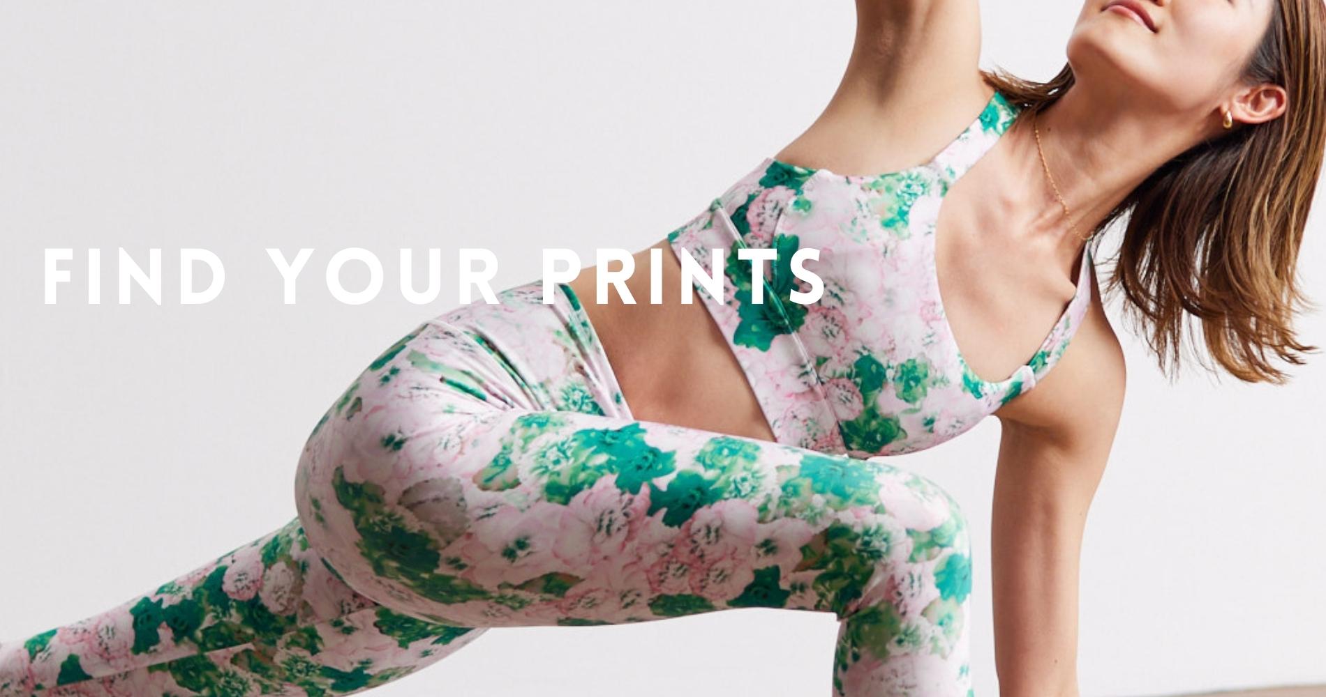 フローラルプリント ヨガウェア セットL フローラルプリント