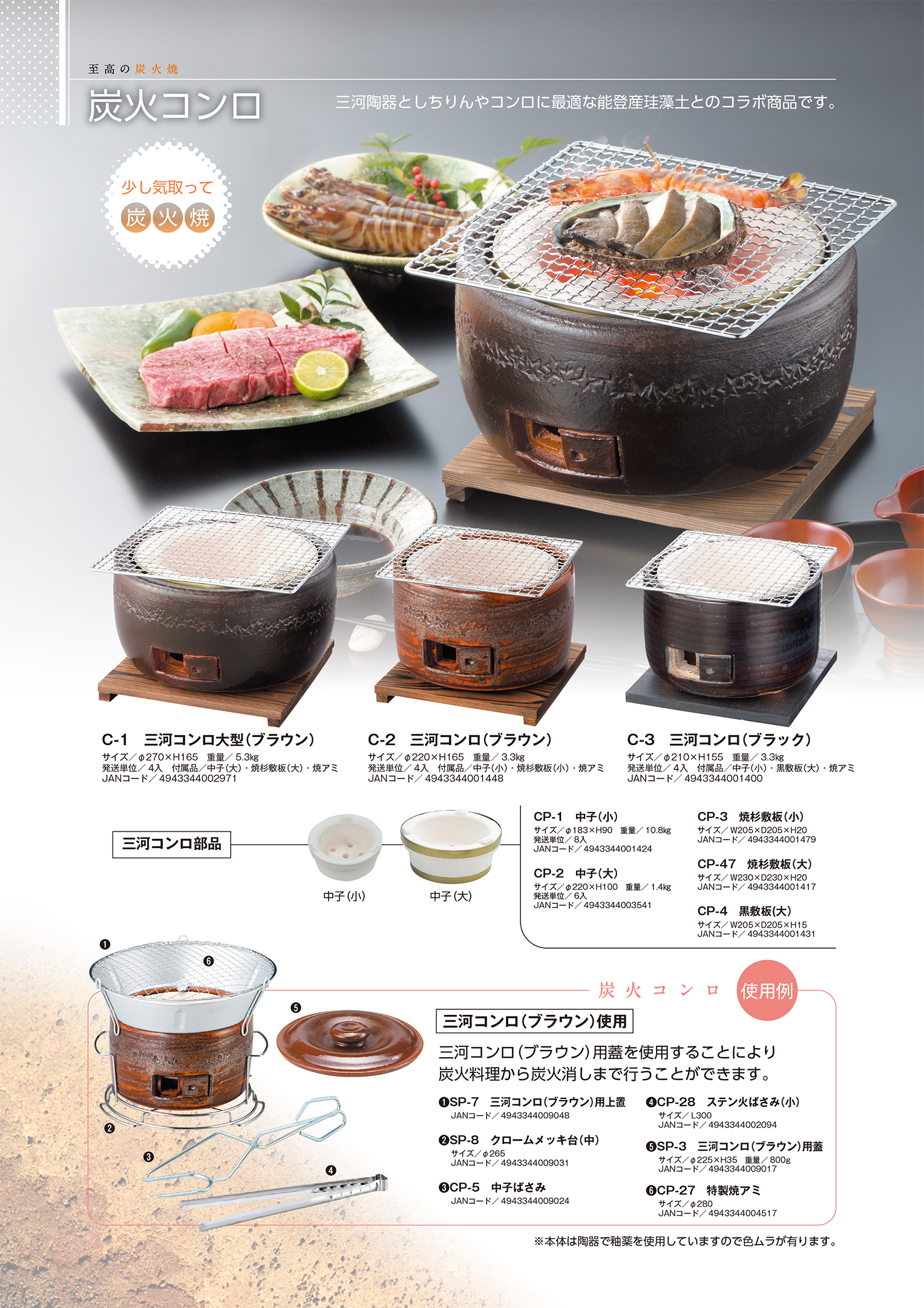 厨房機器：珪藻土炭火式・木炭式コンロの総合メーカー・キンカ株式会社