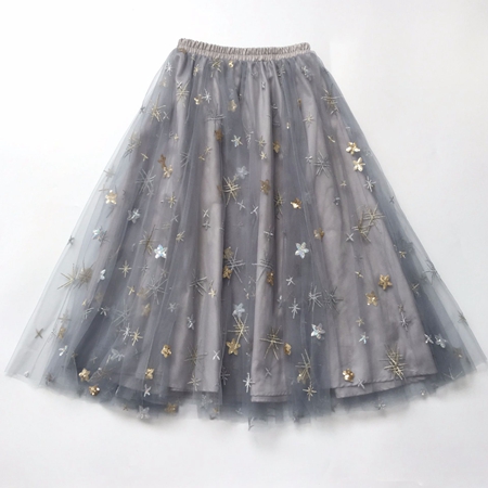星柄刺繍チュールスカート,レディース服(カテゴリ)