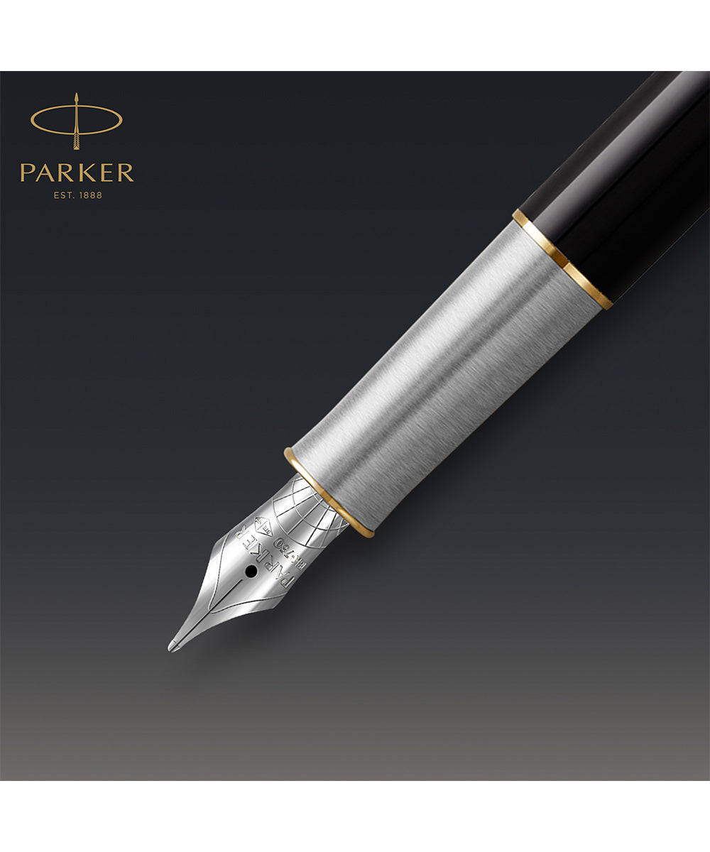 Parker Sonnet Fountain Pen - Premium Metal & Black Lacquer | The