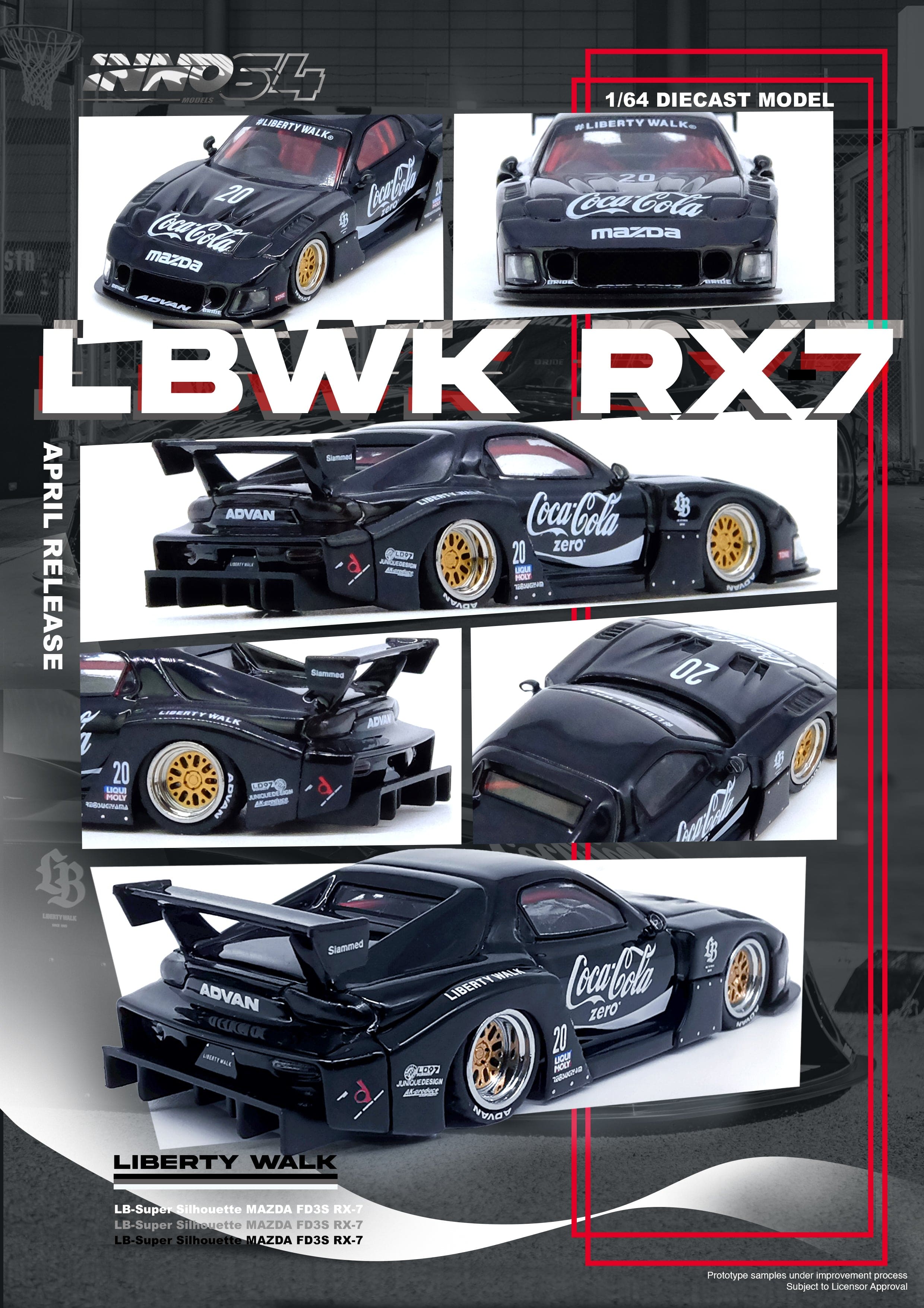Mazda RX7 FD3S Liberty Walk Super Silhouette Black Coca-Cola