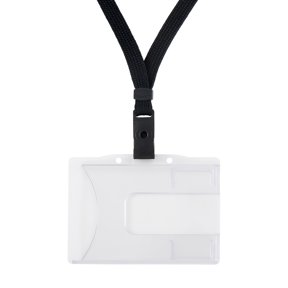 ストラップ付IDカード用名札 ブラック｜文具事務用品・推し活グッズ