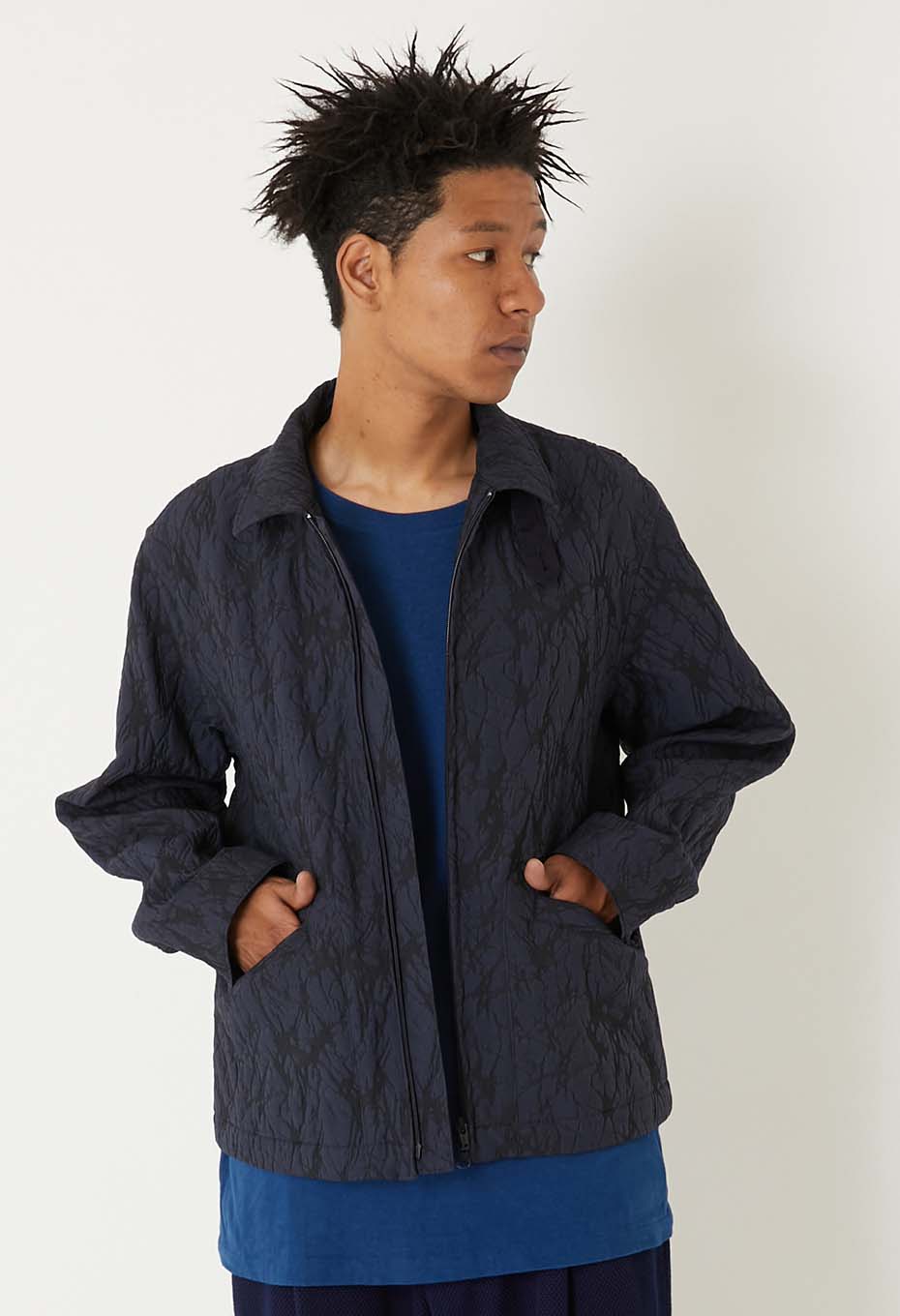 ガラスジャカード ジップアップジャケット | BLUE BLUE JAPAN