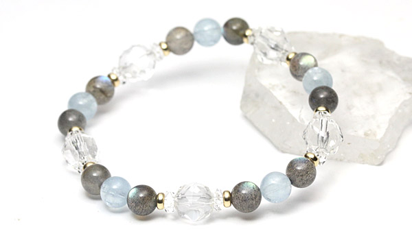 ☆]アルケミブレス（ラブラドライトAAAAA・アクアマリンAA＋