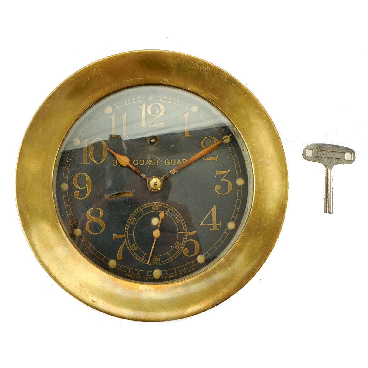 Original Rare Pre-WWII U.S. Coast Guard Ship Clock by Seth Thomas
