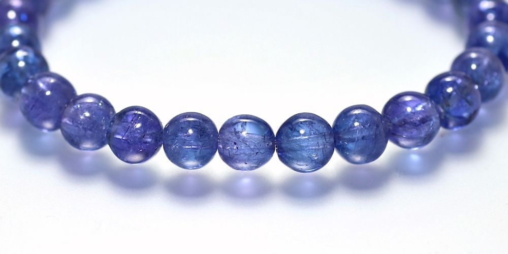 トップクォリティ]宝石質タンザナイトブレスレット（約7mm玉） - 埼玉