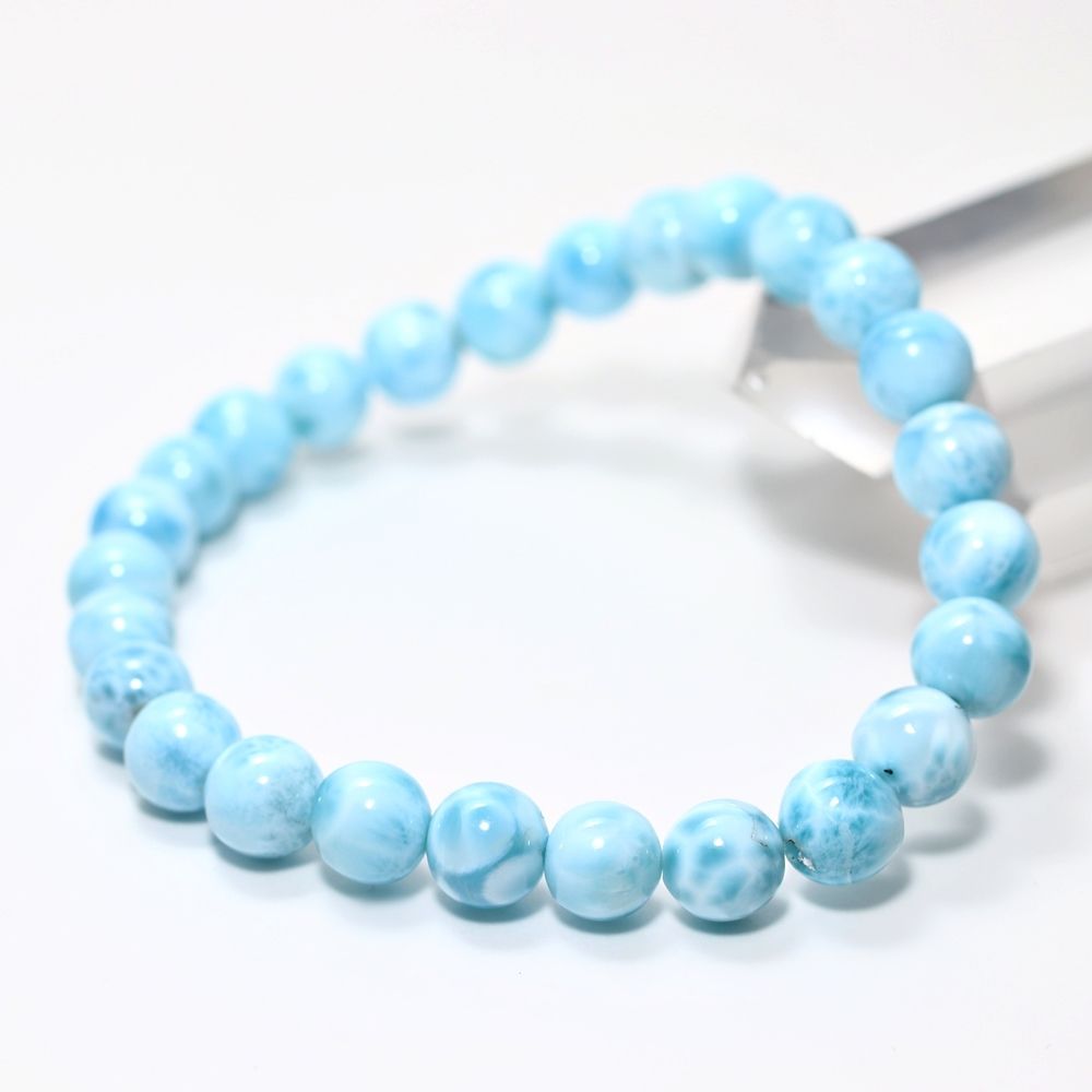 高品質+]ラリマーブレスレット（約8mm玉）☆現品動画あり - 埼玉県吉川