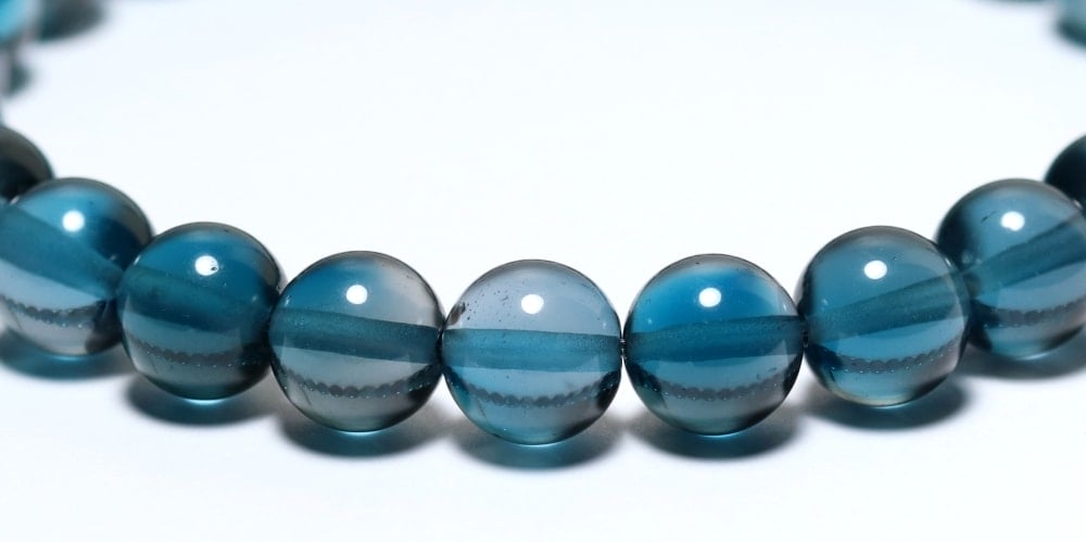 トップクォリティ]ロンドンブルートパーズブレスレット（約8.5mm玉