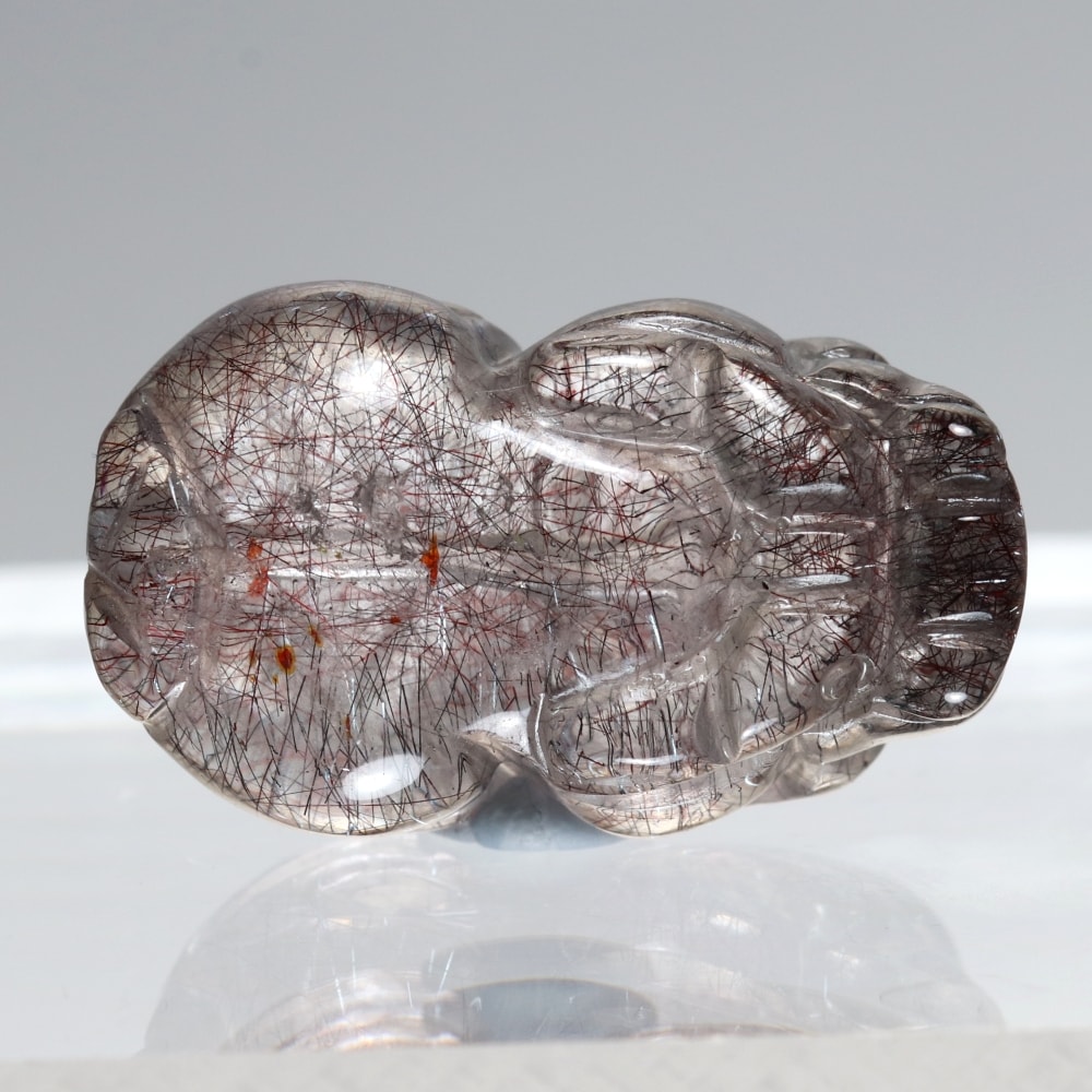 高品質]花火スーパーセブン彫刻/ニードルヘマタイト（貔貅/ヒキュウ