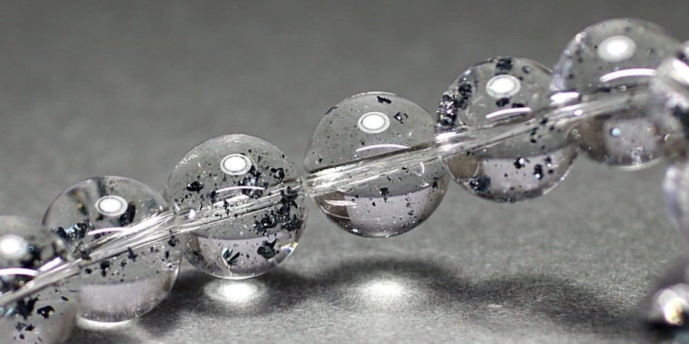 高品質] ヘマタイトインクォーツブレスレット/砂状結晶（約13mm玉