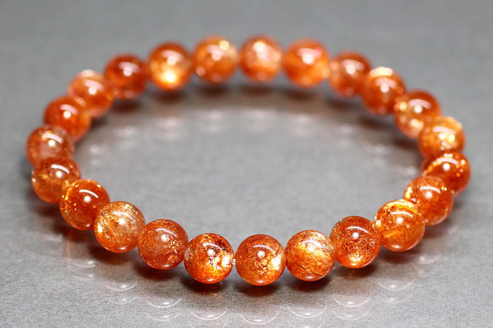 高品質]サンストーンブレスレット（約8mm玉） - 埼玉県吉川市の天然石