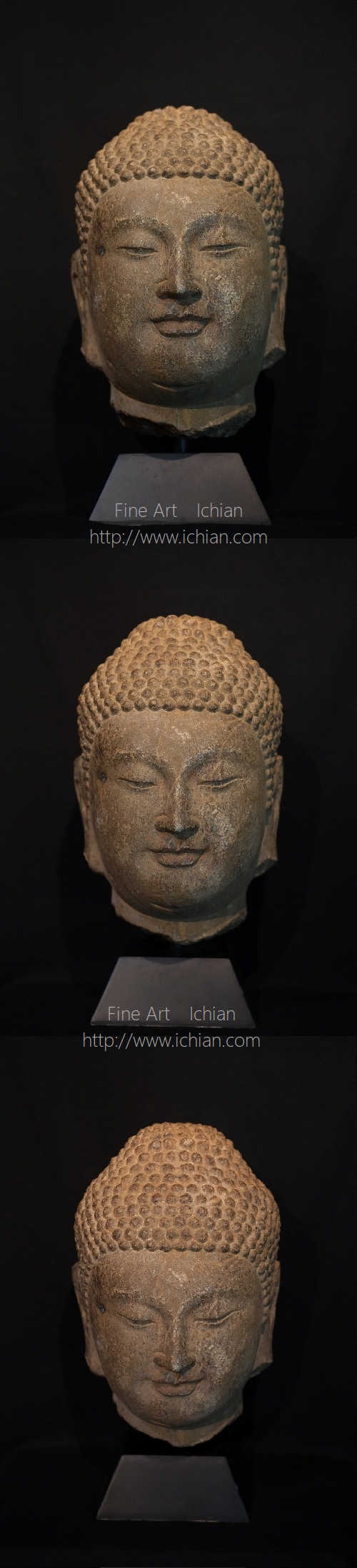 石造如来仏頭唐時代 最盛期 :: ichian