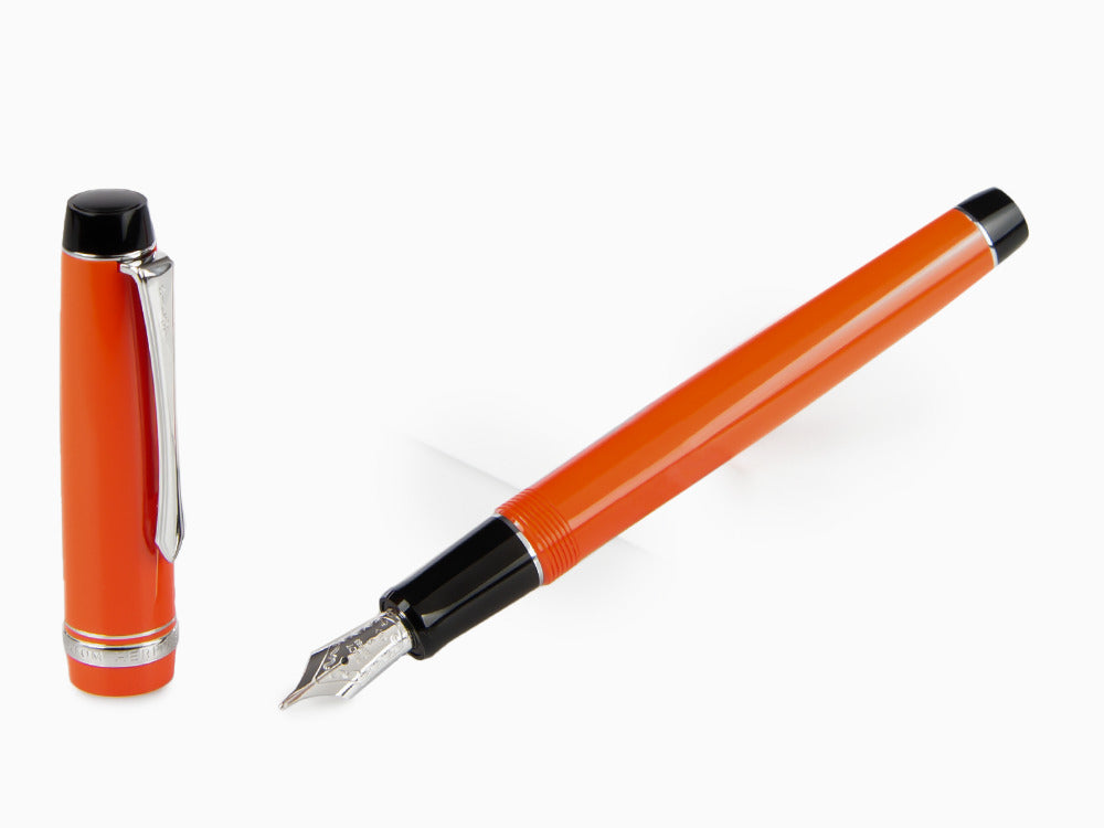 Pilot Custom Heritage 91 Fountain Pen, Resin, Chrome, Orange