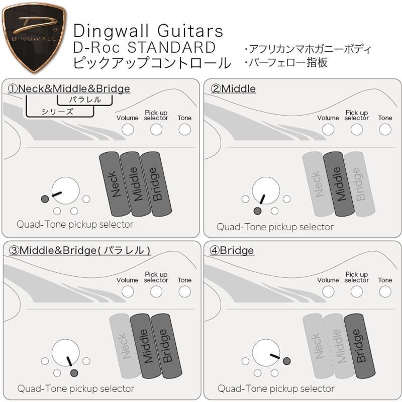 DINGWALL D-Roc Standard 4strings (Ducati Matte Pearl White) 【半期