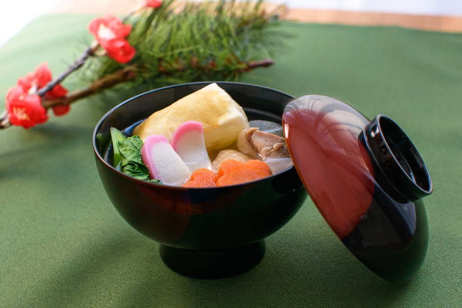 雑煮椀 日月白檀 漆塗り 漆器の井助