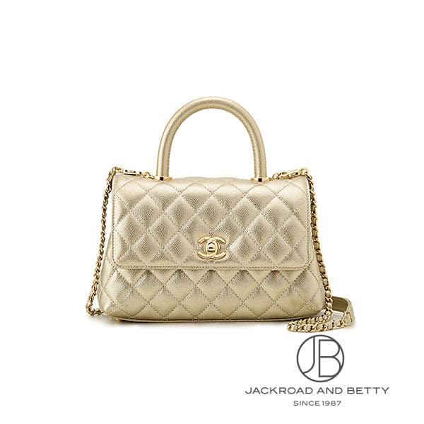 マトラッセ ココハンドル 24 トップハンドル フラップ バッグ ゴールド