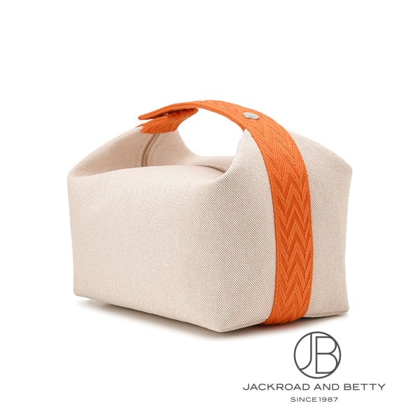 ブリッド ア ブラック ジグザグ GM ヴァニティポーチ オレンジ[] Bride