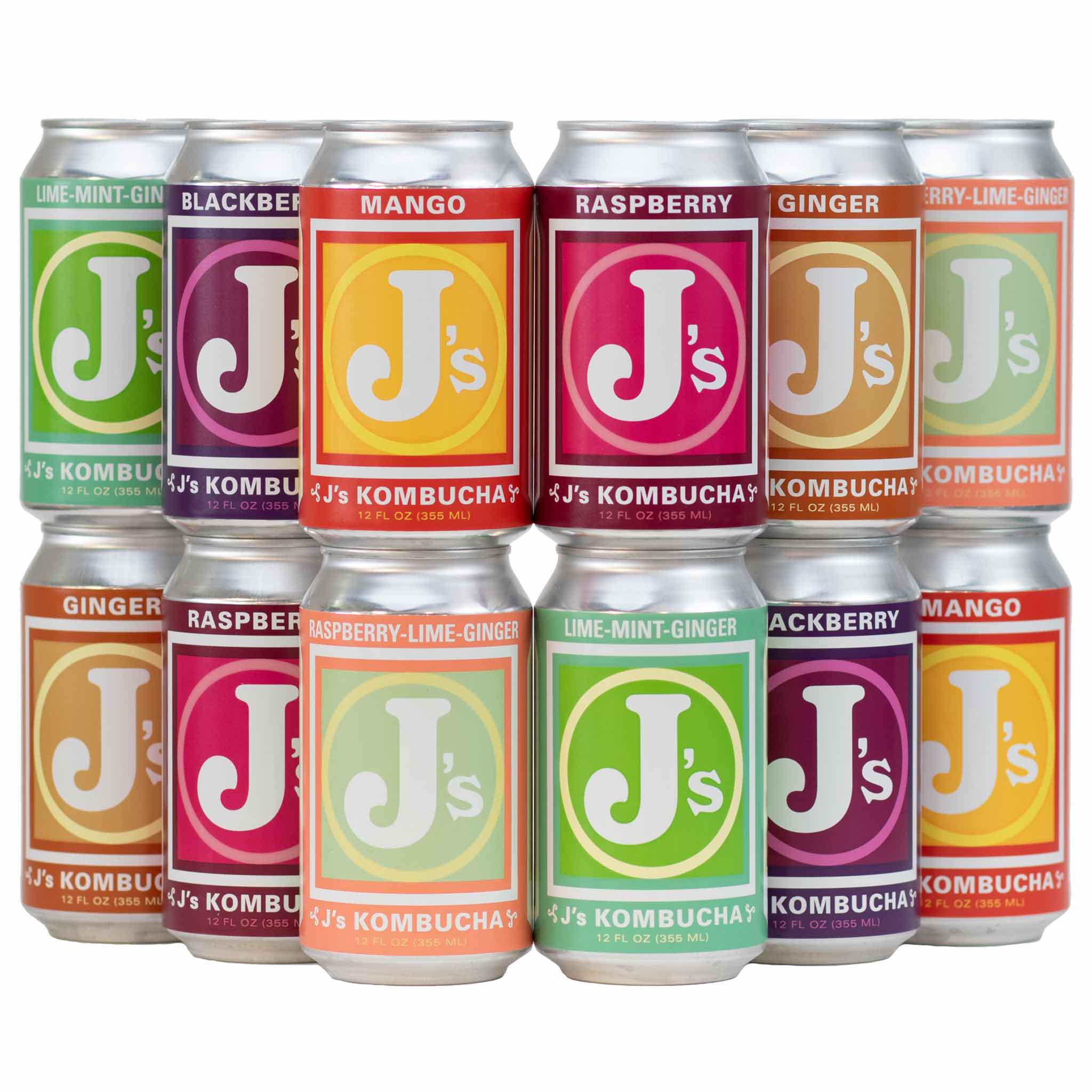 Sampler 12 Pack of J's Kombucha