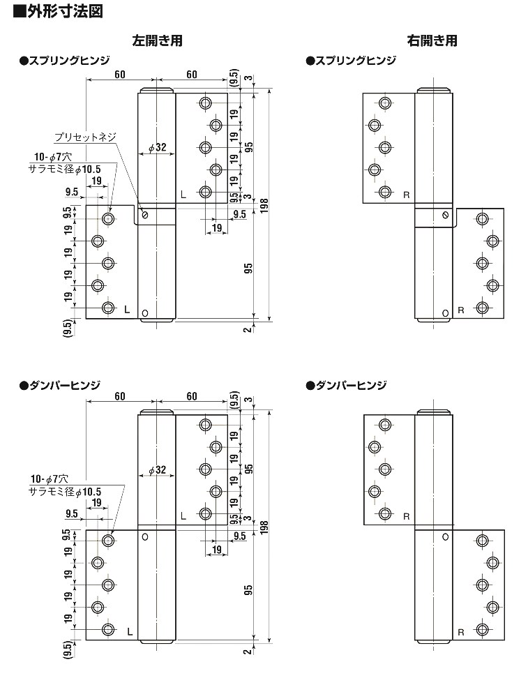 日東工器の丁番オートヒンジ132 面付型 商品詳細｜大木金物店 バイ