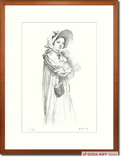 小磯良平 若い女たち “帽子の女” | 絵画など美術品の販売と買取 | 東京