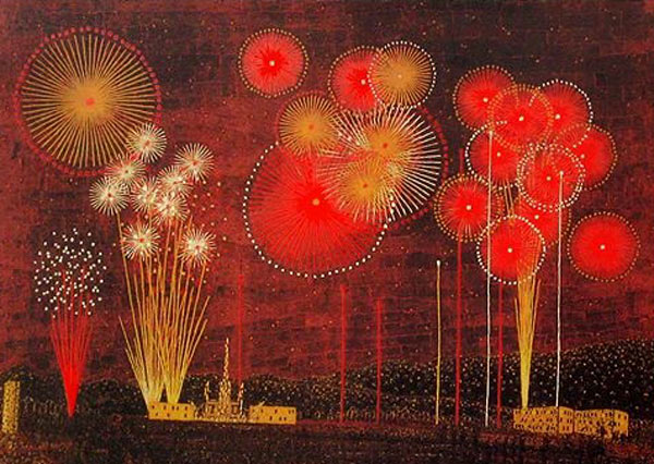 山下清 富田林の花火（大） | 絵画など美術品の販売と買取 | 東京