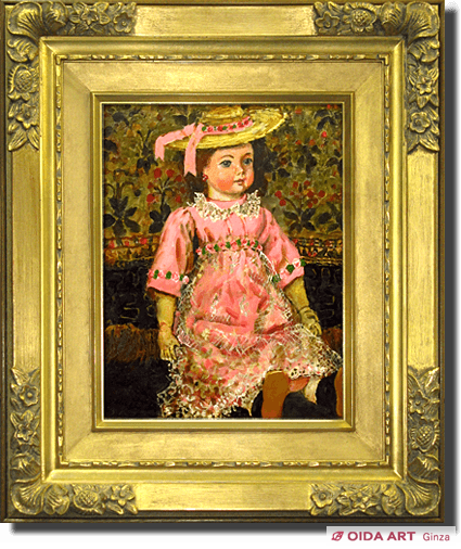 児玉幸雄、絵画、油彩4号、パリー風景、高級額縁、肉筆、田崎広助