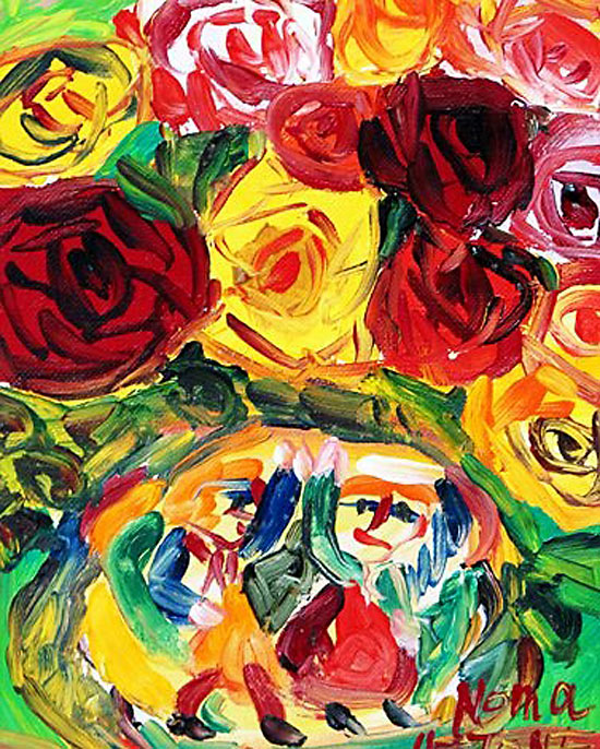 野間仁根 薔薇 | 絵画など美術品の販売と買取 | 東京・銀座 おいだ美術