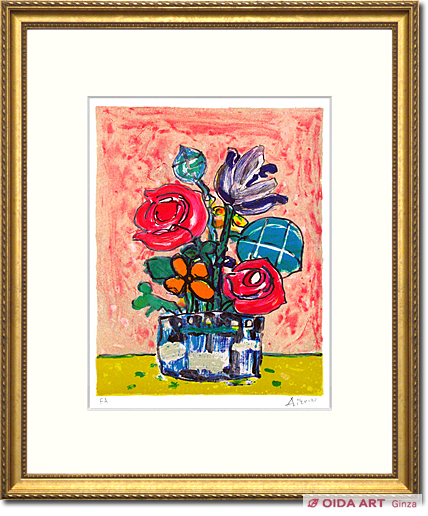 アイズピリ ピンクバックの赤いバラ | 絵画など美術品の販売と買取