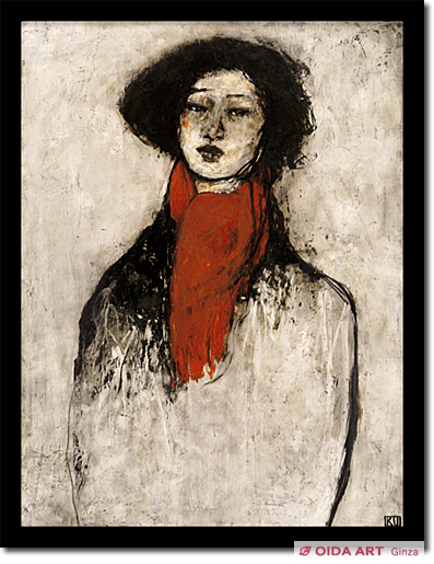 栗原一郎 マフラーの女 | 絵画など美術品の販売と買取 | 東京・銀座