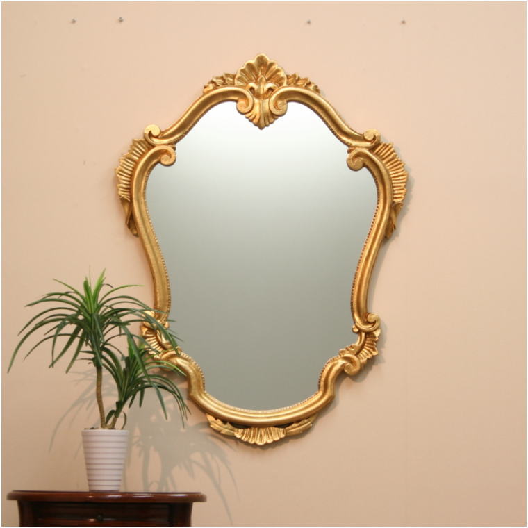 鏡 ミラー fa3410go イタリア製ロココ調 ウォールミラー 壁掛け鏡