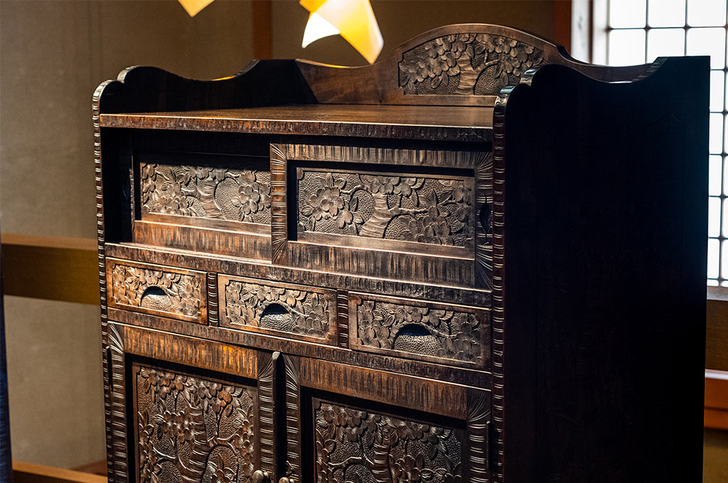 軽井沢彫木製雑貨 花彫刻付き 軽井沢彫木製雑貨 花彫刻付き