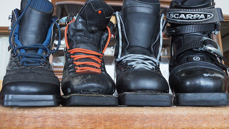 テレマークスキー,フニャ靴,CRISPI BRE GTX,スキー技術,横滑り,考え方,コツ