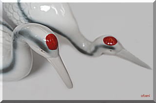 信楽焼15号鶴一対縁起置物の販売