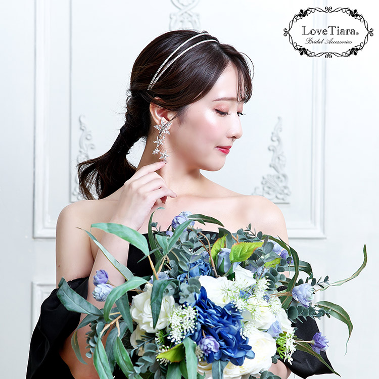 シンプル2連カチューシャ 通信販売ブライダルウェディング通販 髪飾り