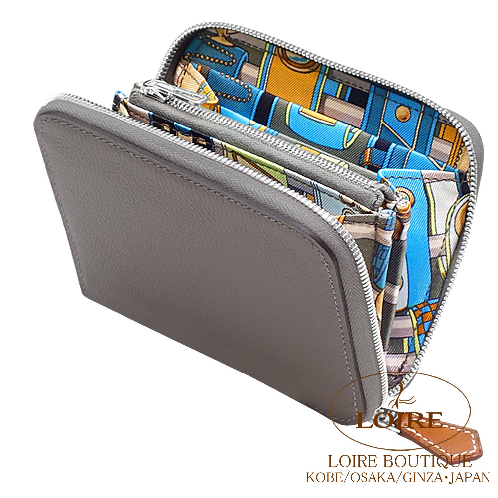 最終セール　極美品　HERMES アザップシルクインコンパクト HERMES（エルメス） 二つ折り財布 アザップ シルクイン コンパクト
