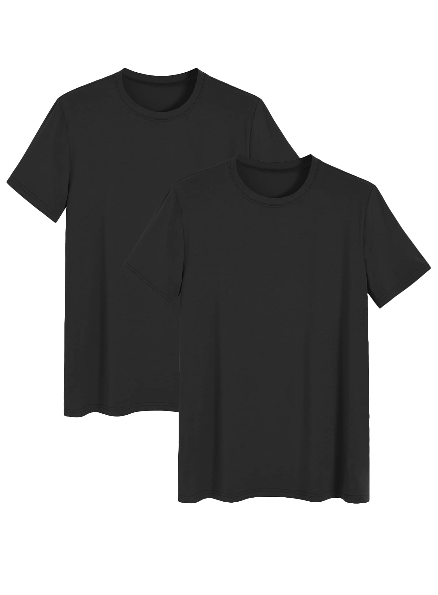 Men's Bamboo Viscose Crew Neck Short Sleeves Pajama Sleep Shirt